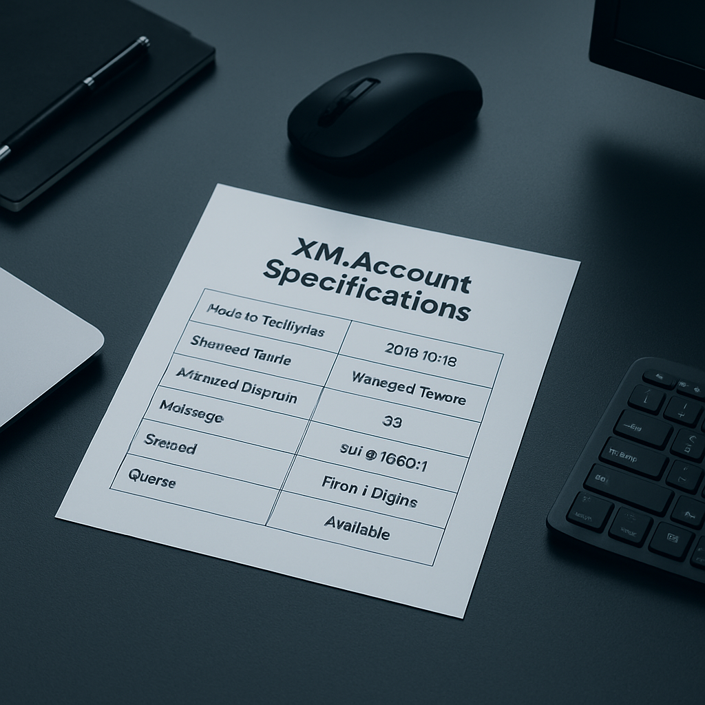 A trader’s organized workspace used to review XM’s account specs