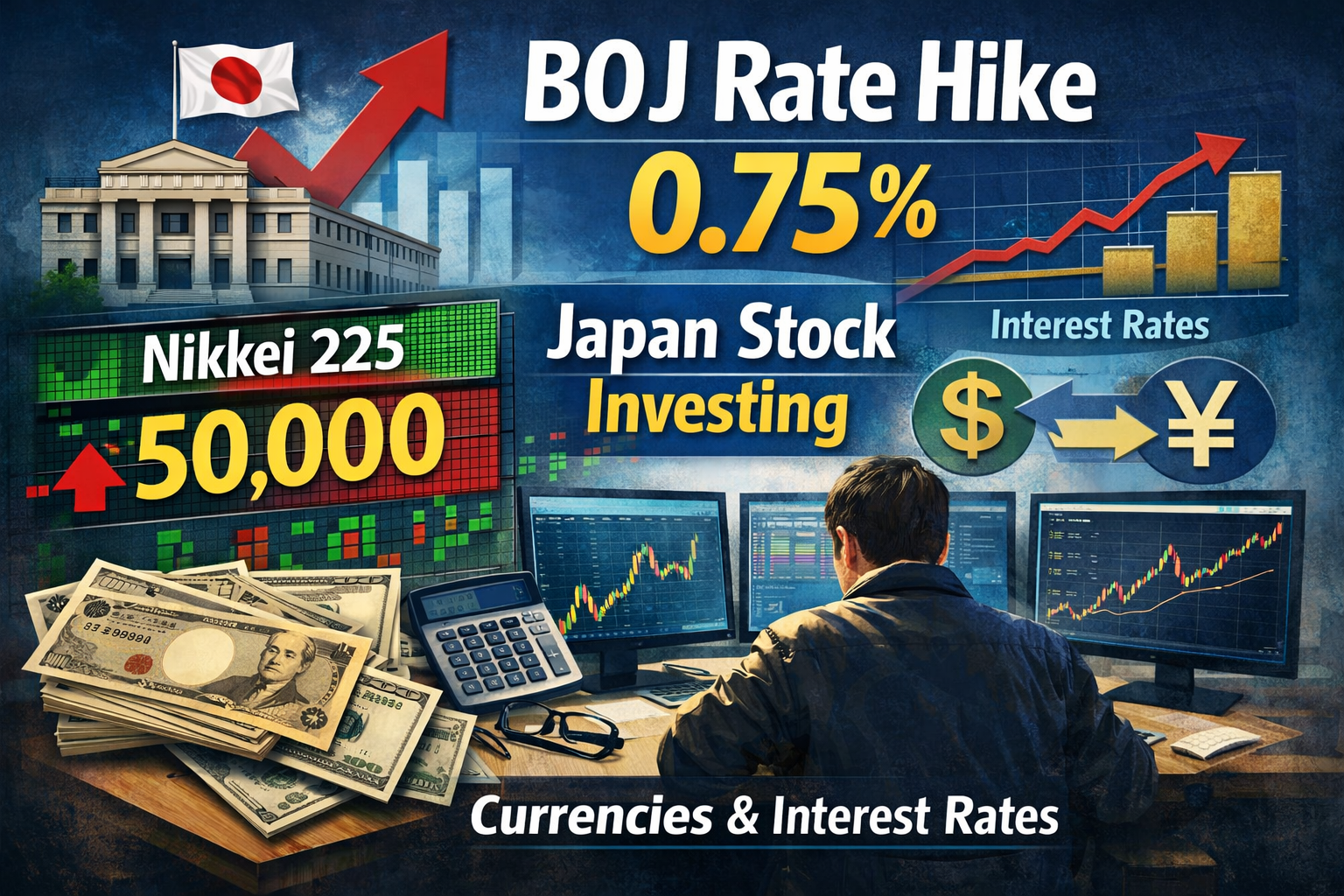 BOJ rate hike to 0.75 percent and its impact on Japanese stocks and investing decisions