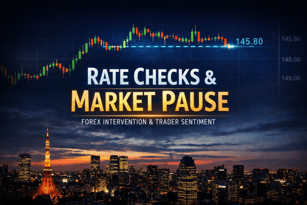 Forex market chart showing price consolidation near a key level during a rate check before currency intervention