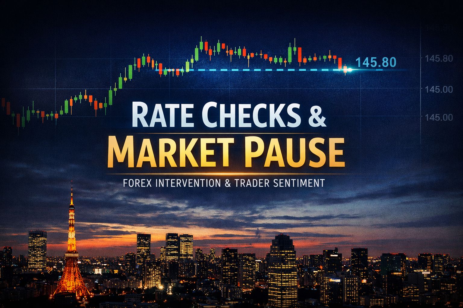 Forex market chart showing price consolidation near a key level during a rate check before currency intervention
