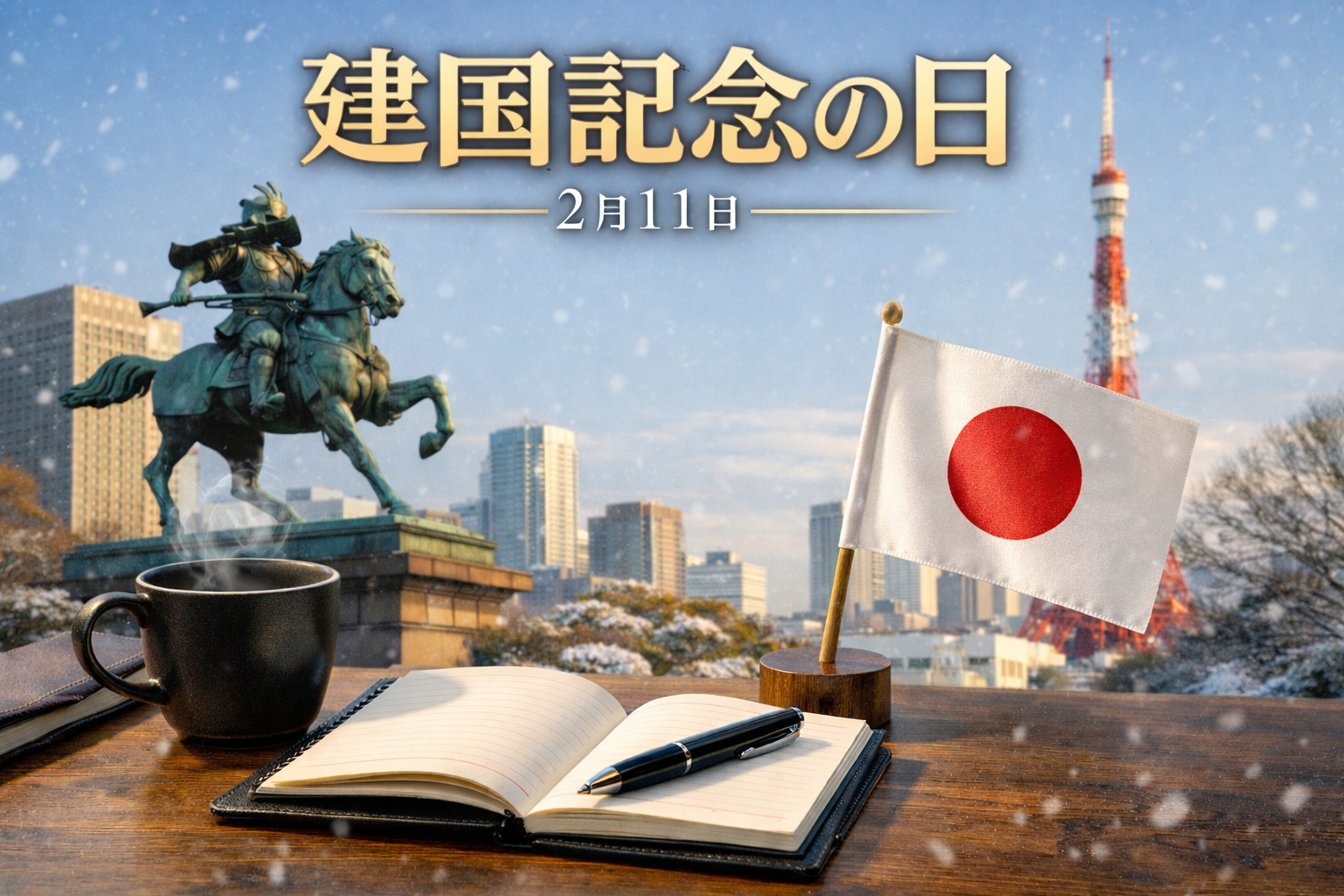 A calm visual representing Japan’s National Foundation Day and its impact on time, markets, and investor decision making